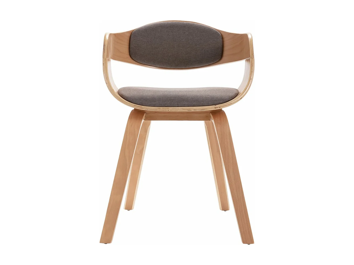 Chaises à manger lot de 6 bois courbé et tissu taupe