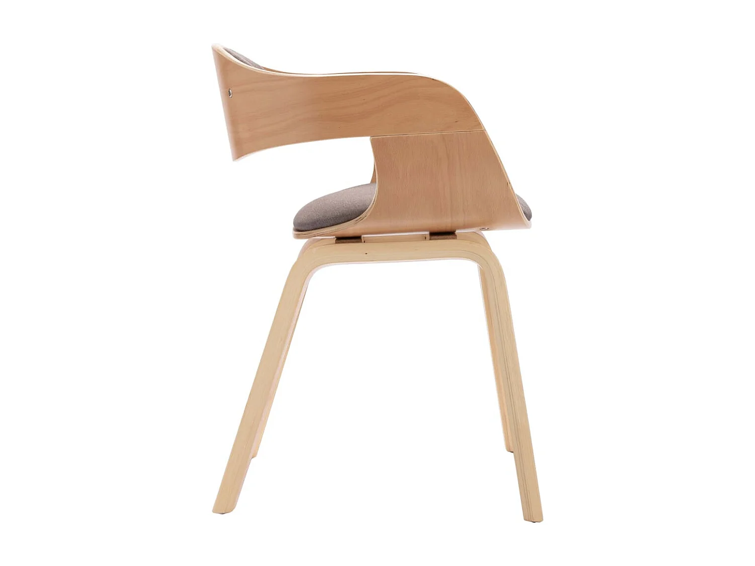 Chaises à manger lot de 6 bois courbé et tissu taupe