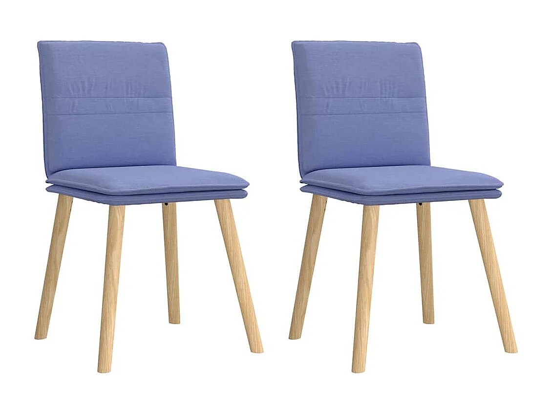 Eetkamerstoelen 2 st stof jeansblauw