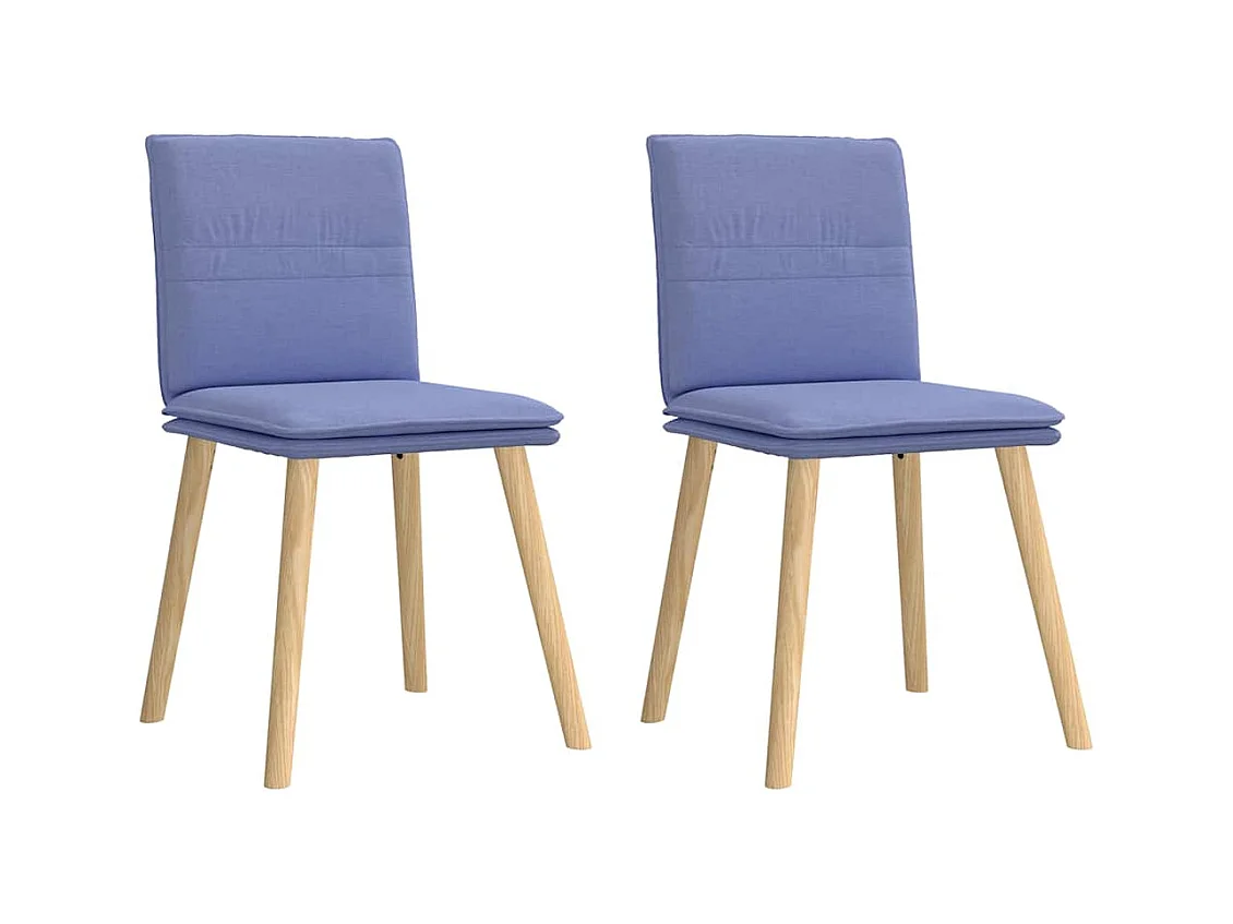 Chaises à manger lot de 2 bleu jean tissu