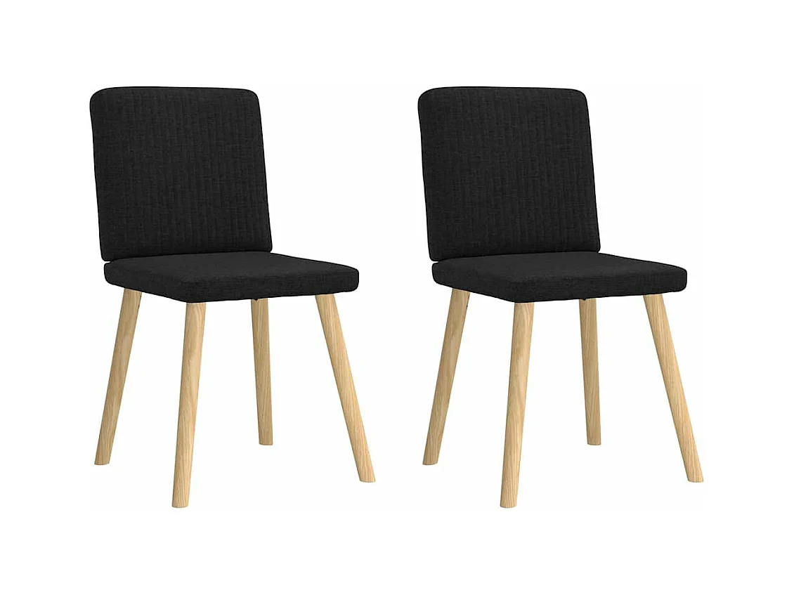Chaises à manger lot de 2 noir tissu