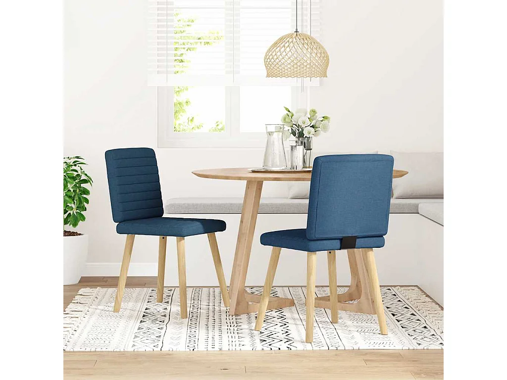 Sillas de comedor 2 unidades tela azul