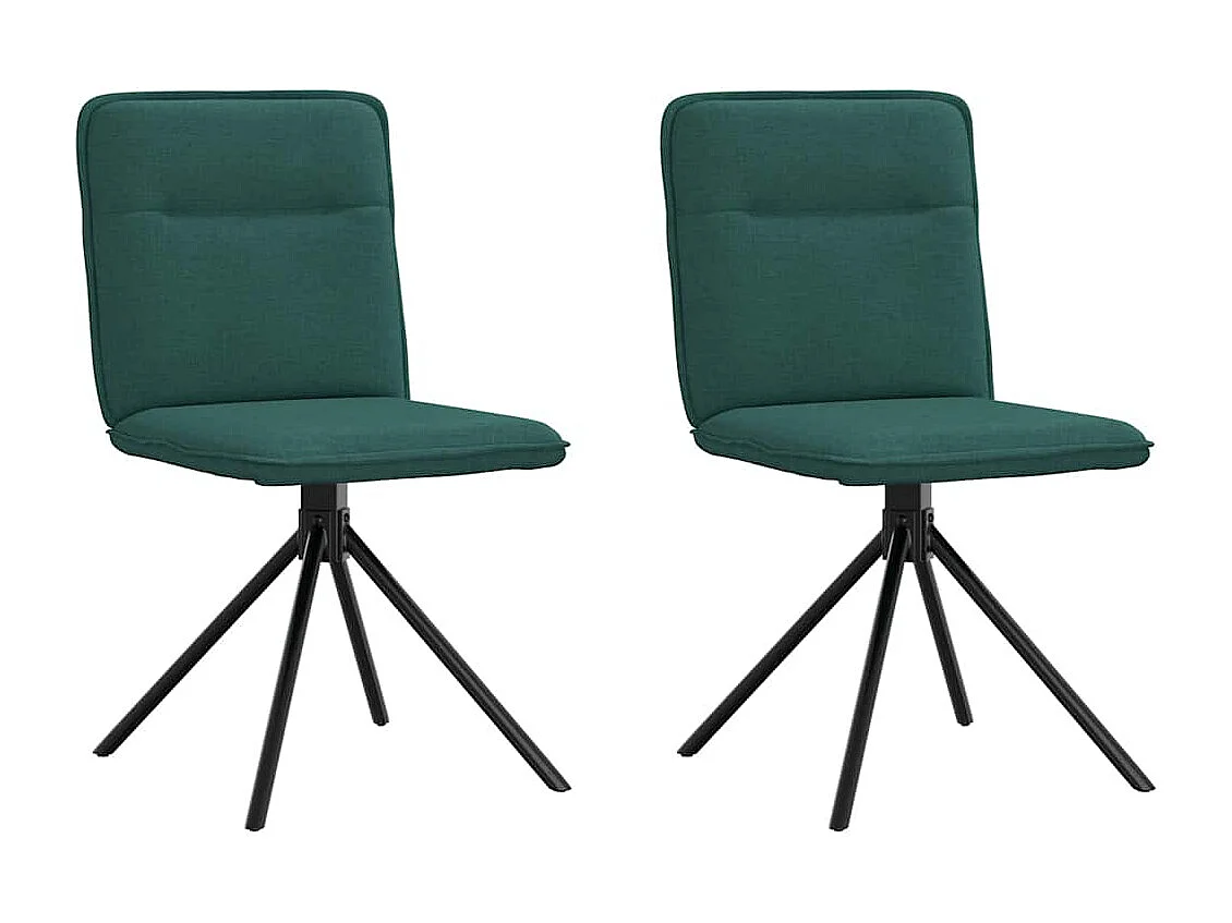 Sillas de comedor 2 unidades tela verde oscuro
