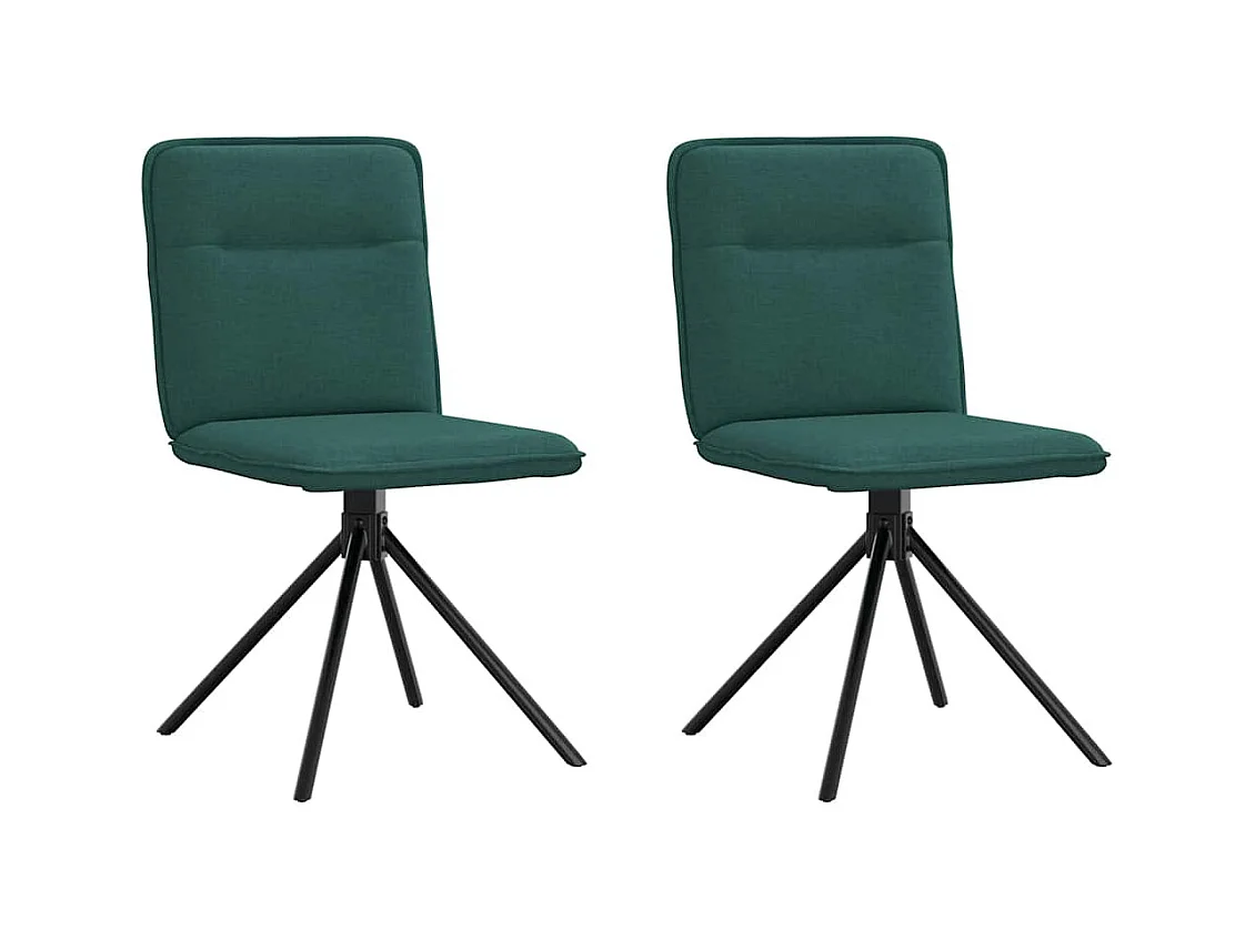 Chaises à manger lot de 2 vert foncé tissu