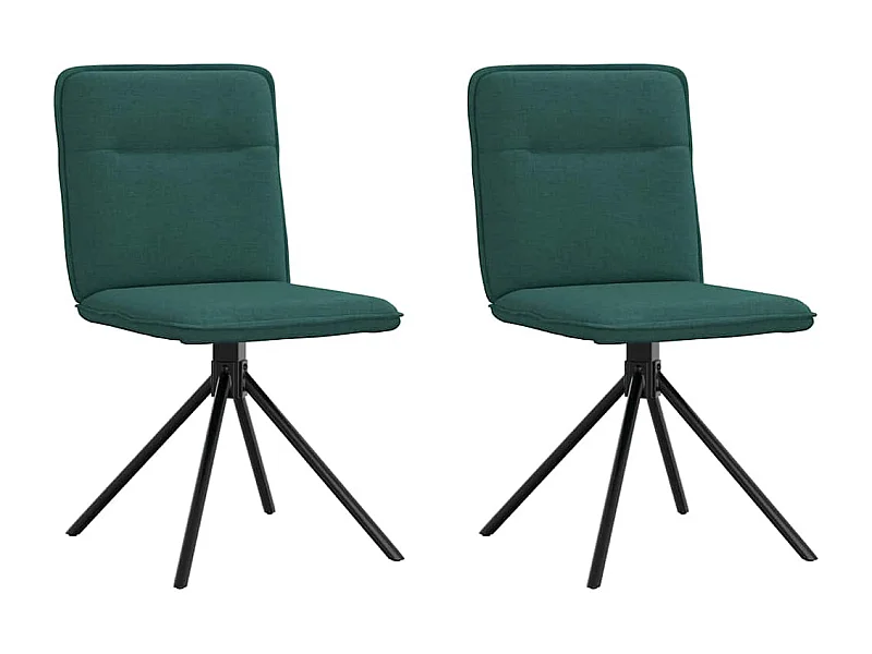 Chaises à manger lot de 2 vert foncé tissu