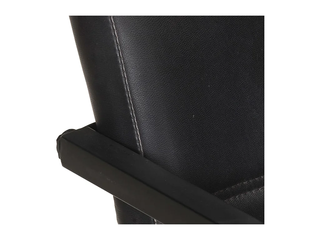 Chaises à manger cantilever lot de 6 noir cuir véritable
