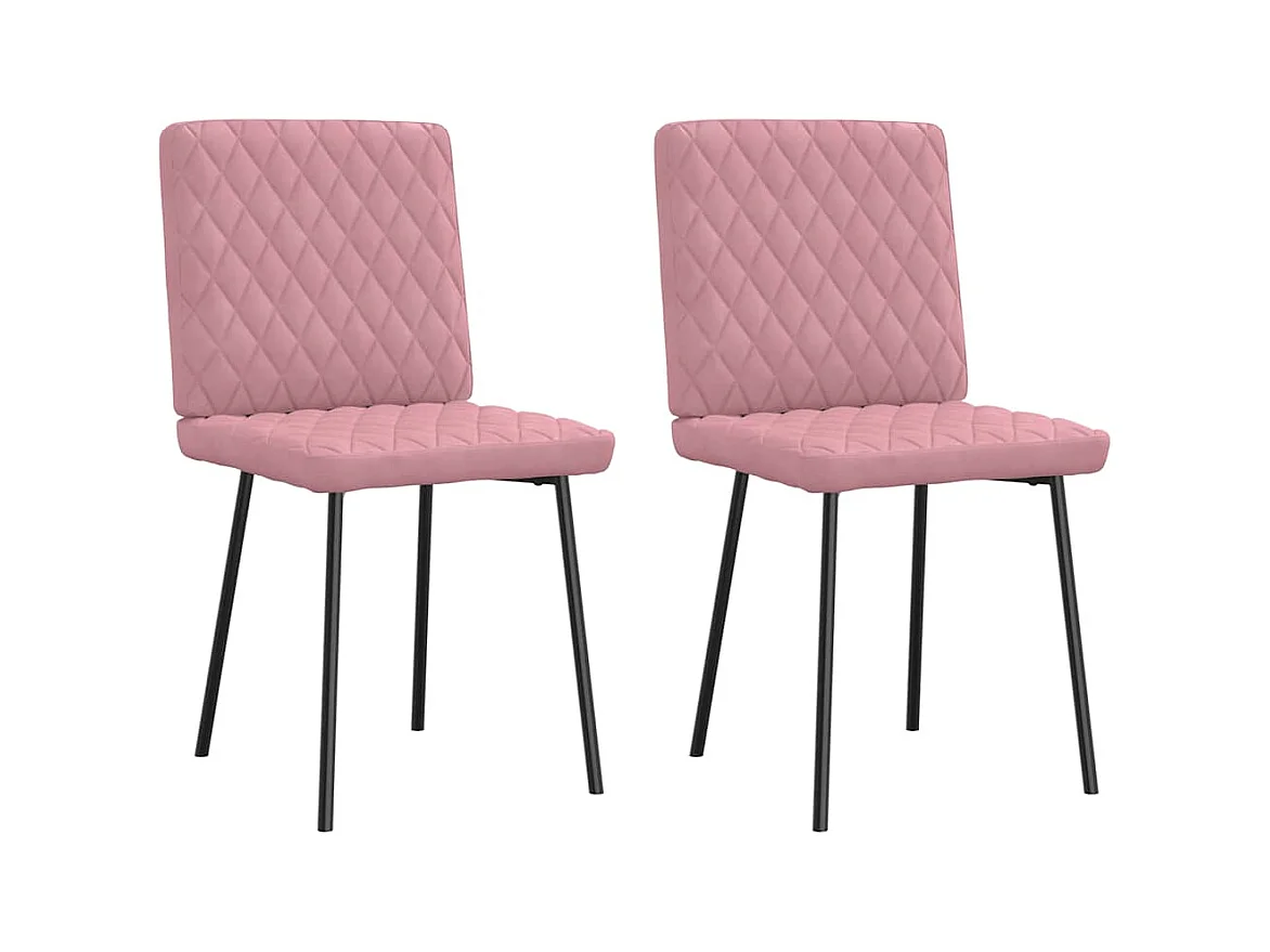 Sillas de comedor 2 unidades terciopelo rosa