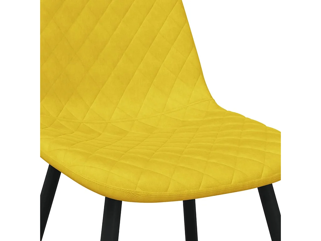Chaises à manger lot de 2 Jaune moutarde Velours
