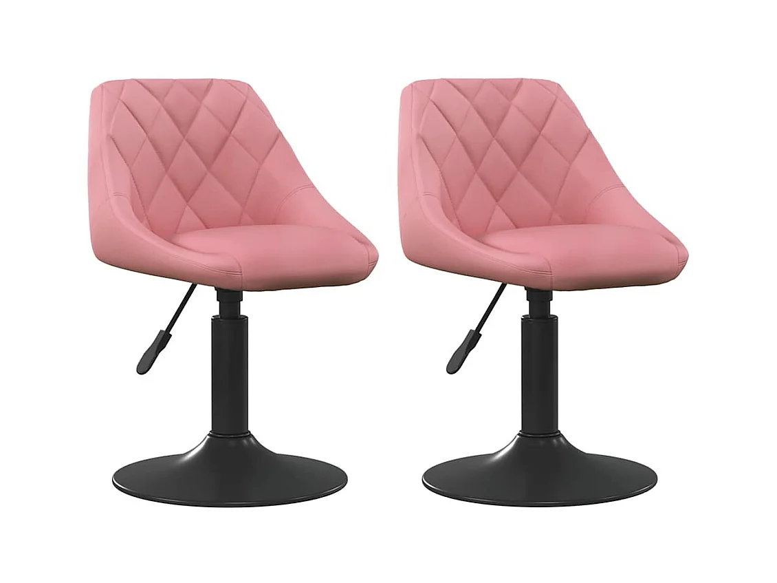 Chaises pivotantes à manger lot de 2 Rose Velours