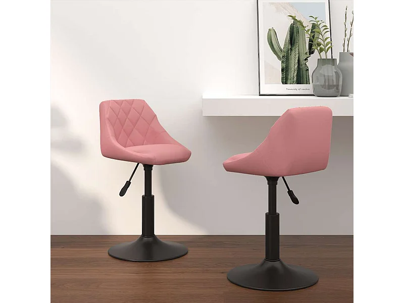 Eetkamerstoelen draaibaar 2 st fluweel roze