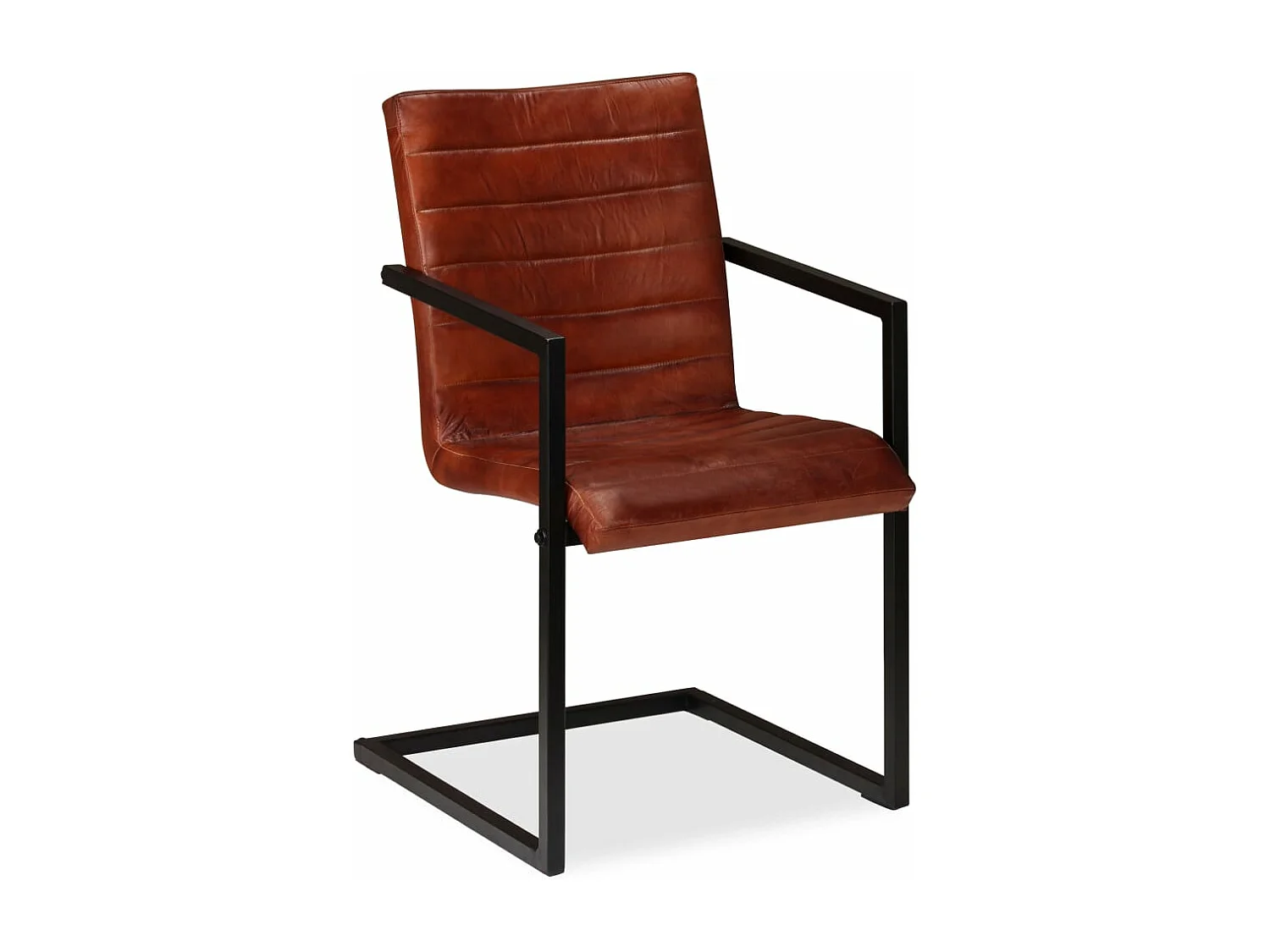 Eetkamerstoelen 2 st echt leer bruin