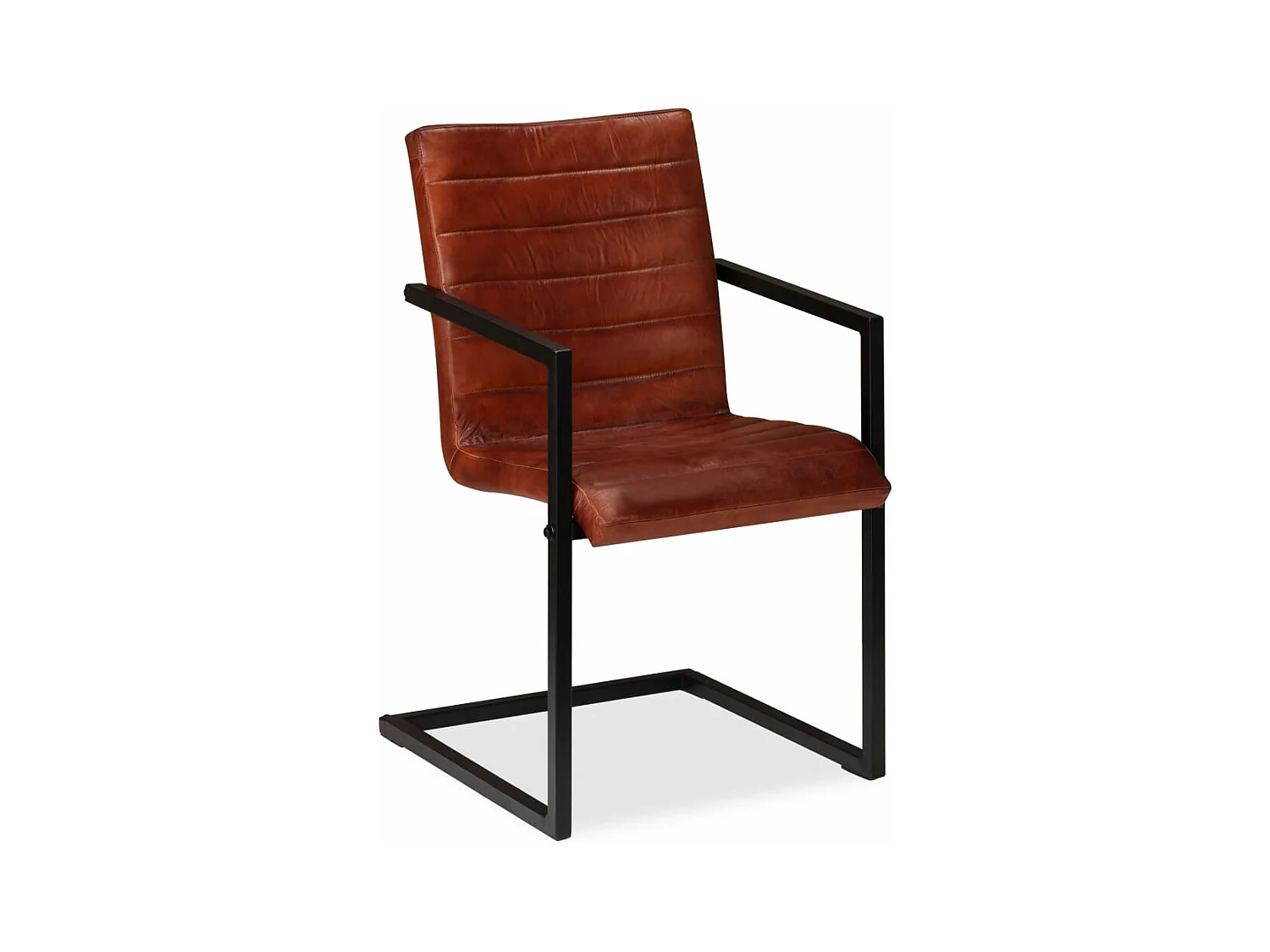 Chaises à manger lot de 2 marron cuir véritable