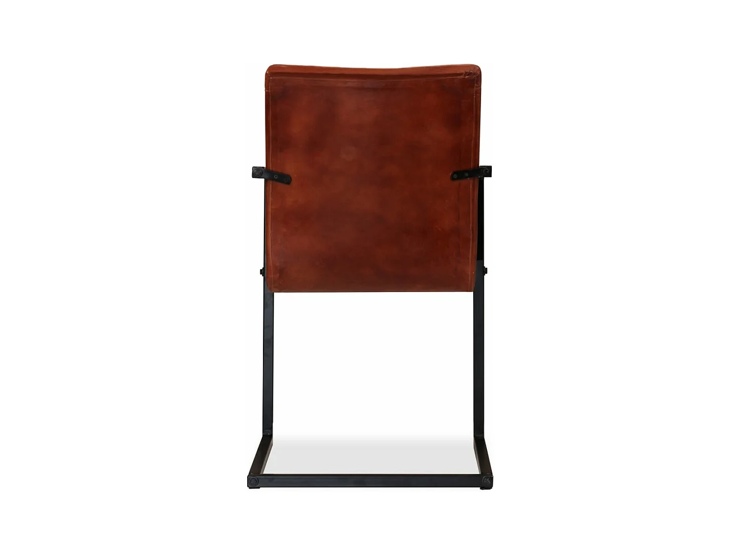 Chaises à manger lot de 2 marron cuir véritable