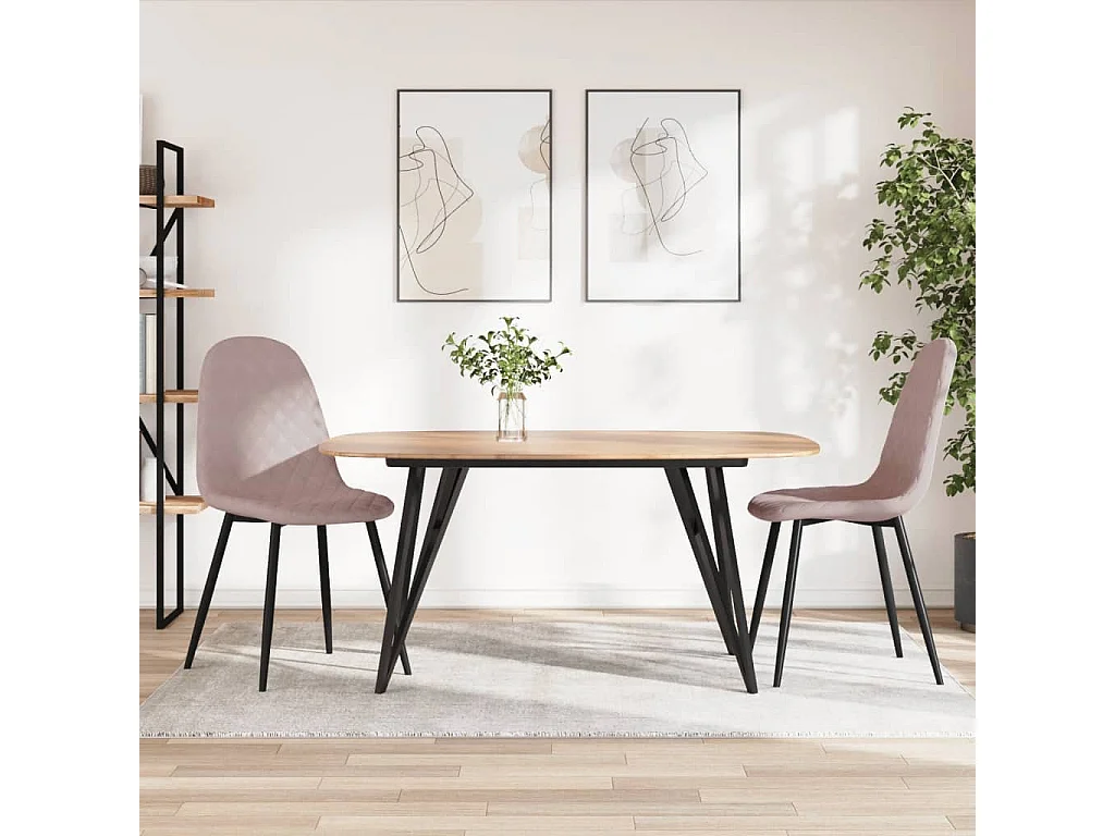 Eetkamerstoelen 2 st fluweel roze