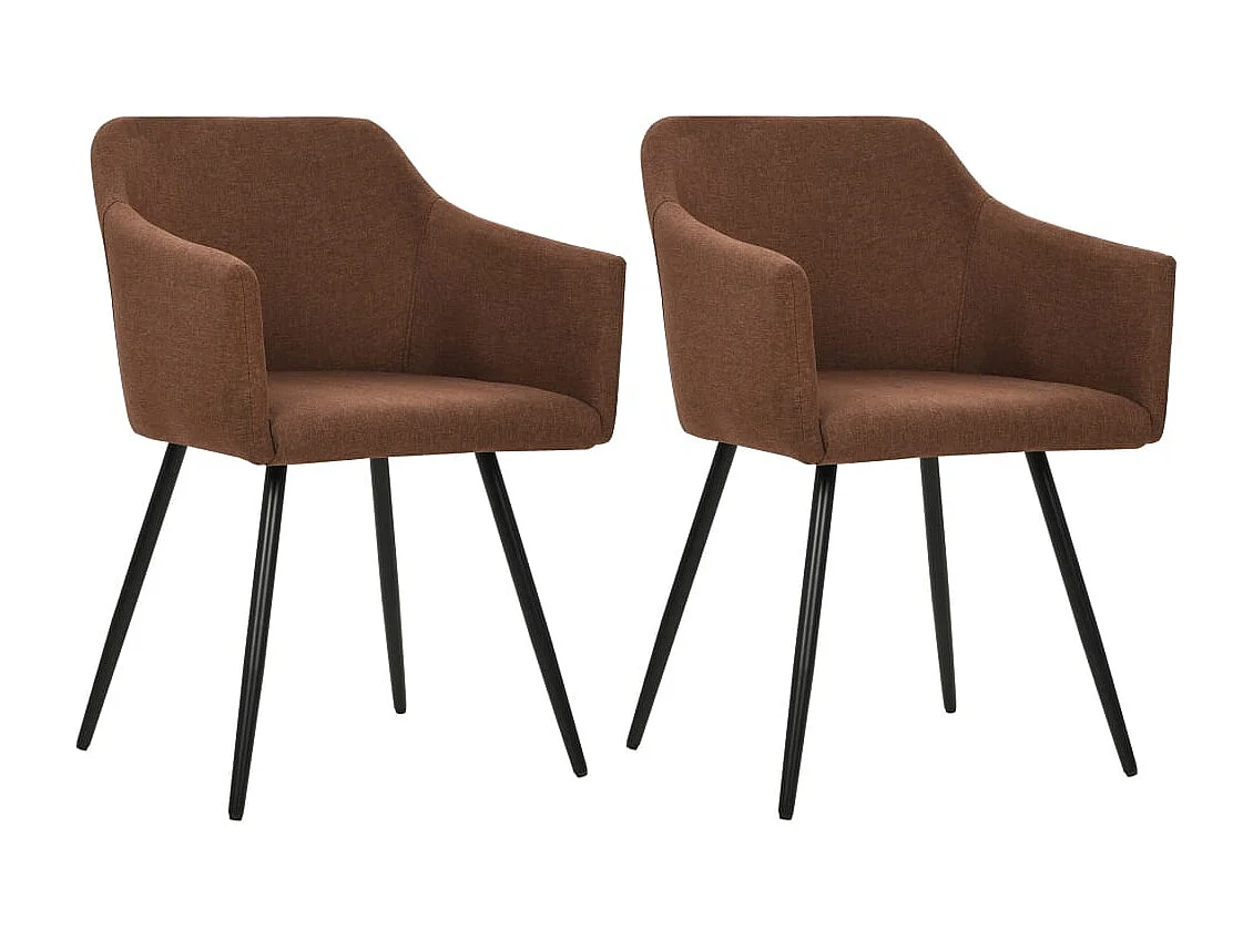 Sillas de comedor giratorias 2 unidades tela marrón