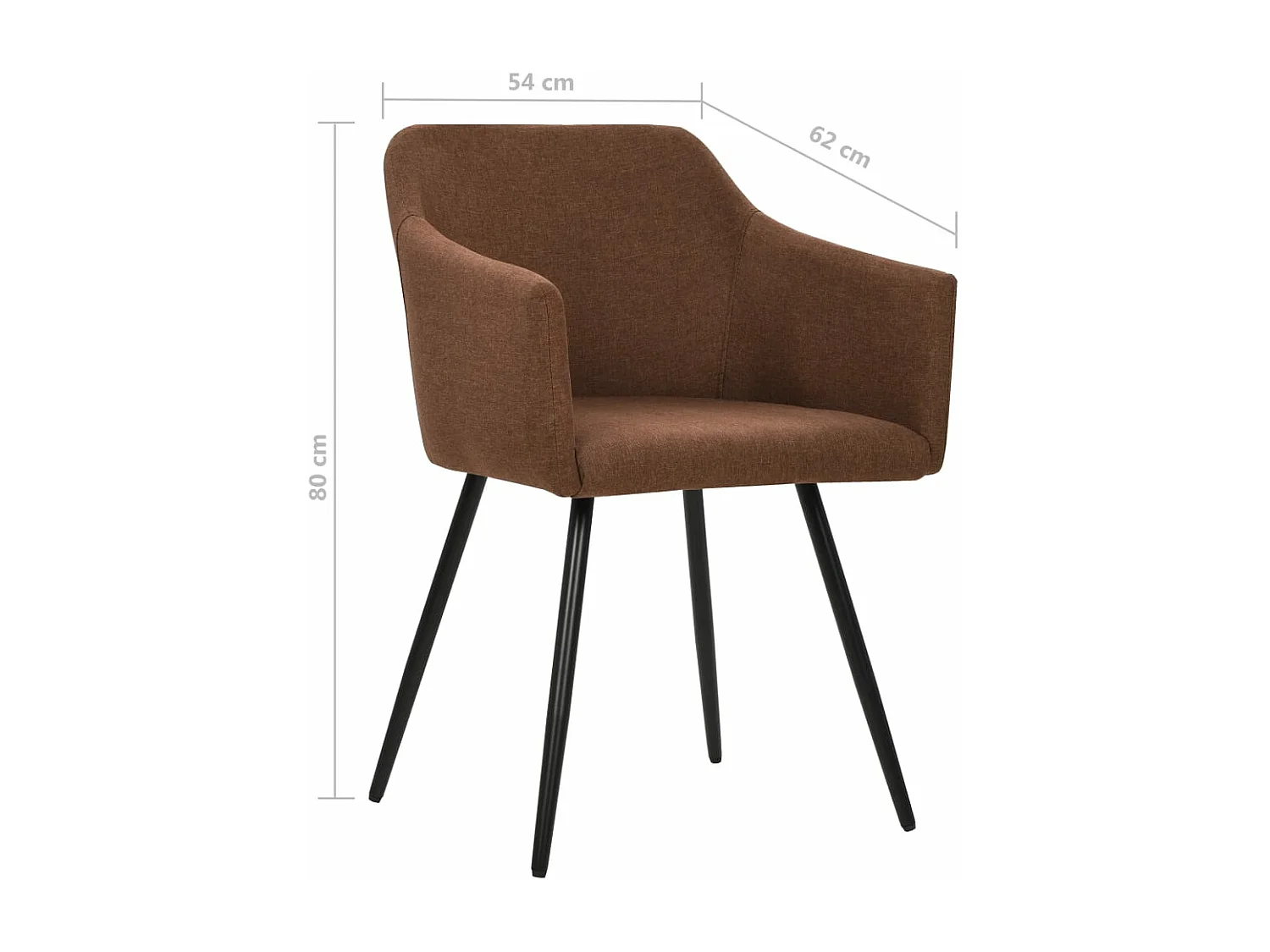 Sillas de comedor giratorias 2 unidades tela marrón