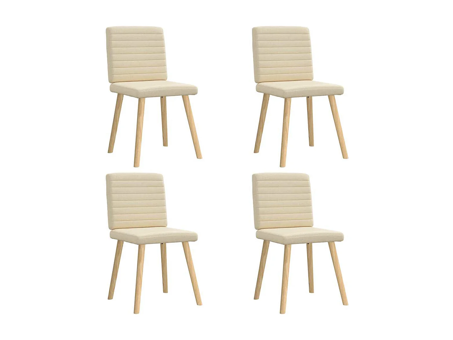 Chaises à manger lot de 4 crème tissu
