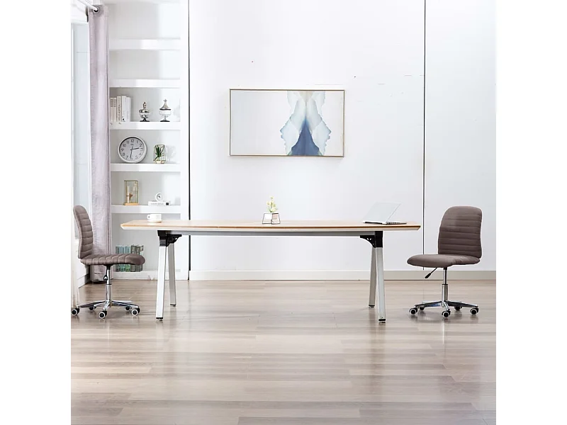 Chaises à manger lot de 2 taupe tissu