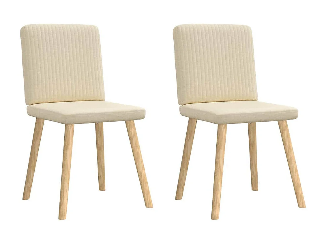 Eetkamerstoelen 2 stukkenstof crèmekleurig