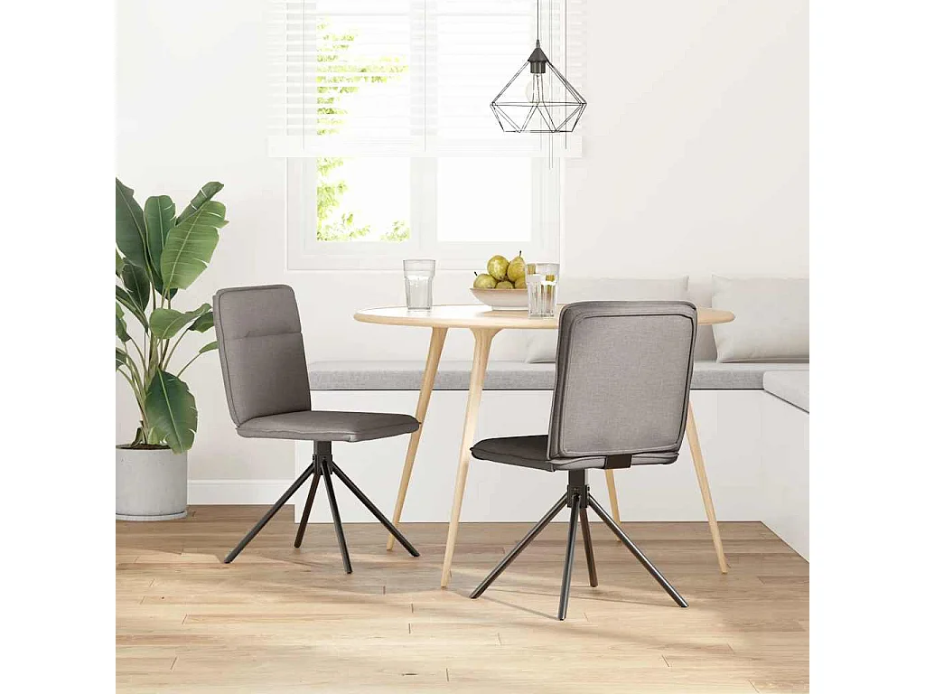 Eetkamerstoelen draaibaar 2 st stof taupe