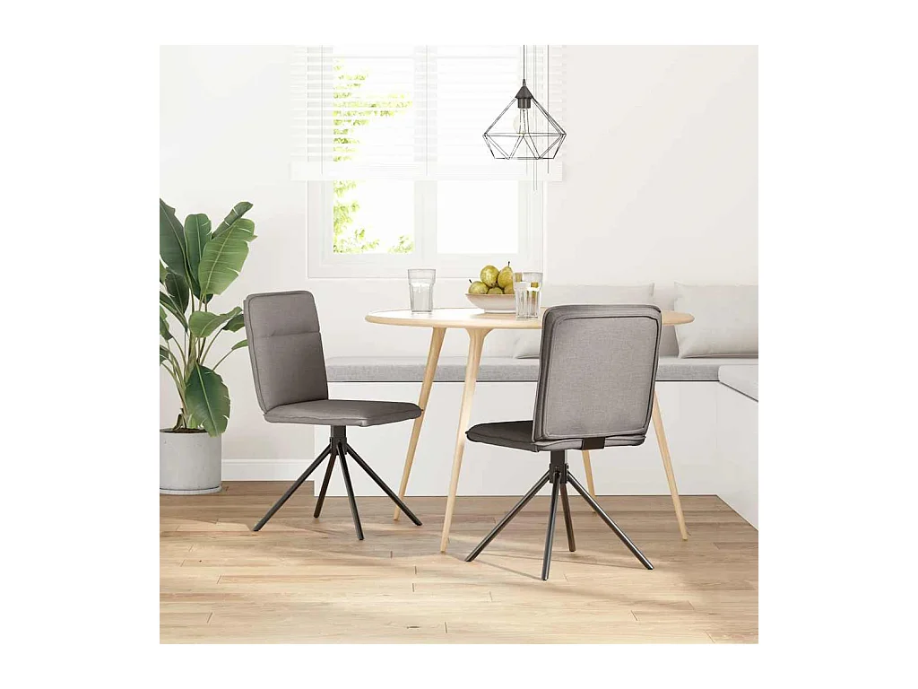 Chaises à manger lot de 2 taupe tissu