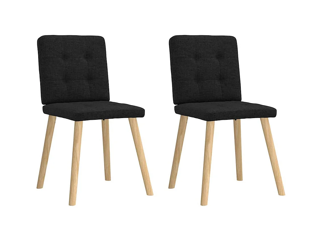 Chaises à manger lot de 2 noir tissu