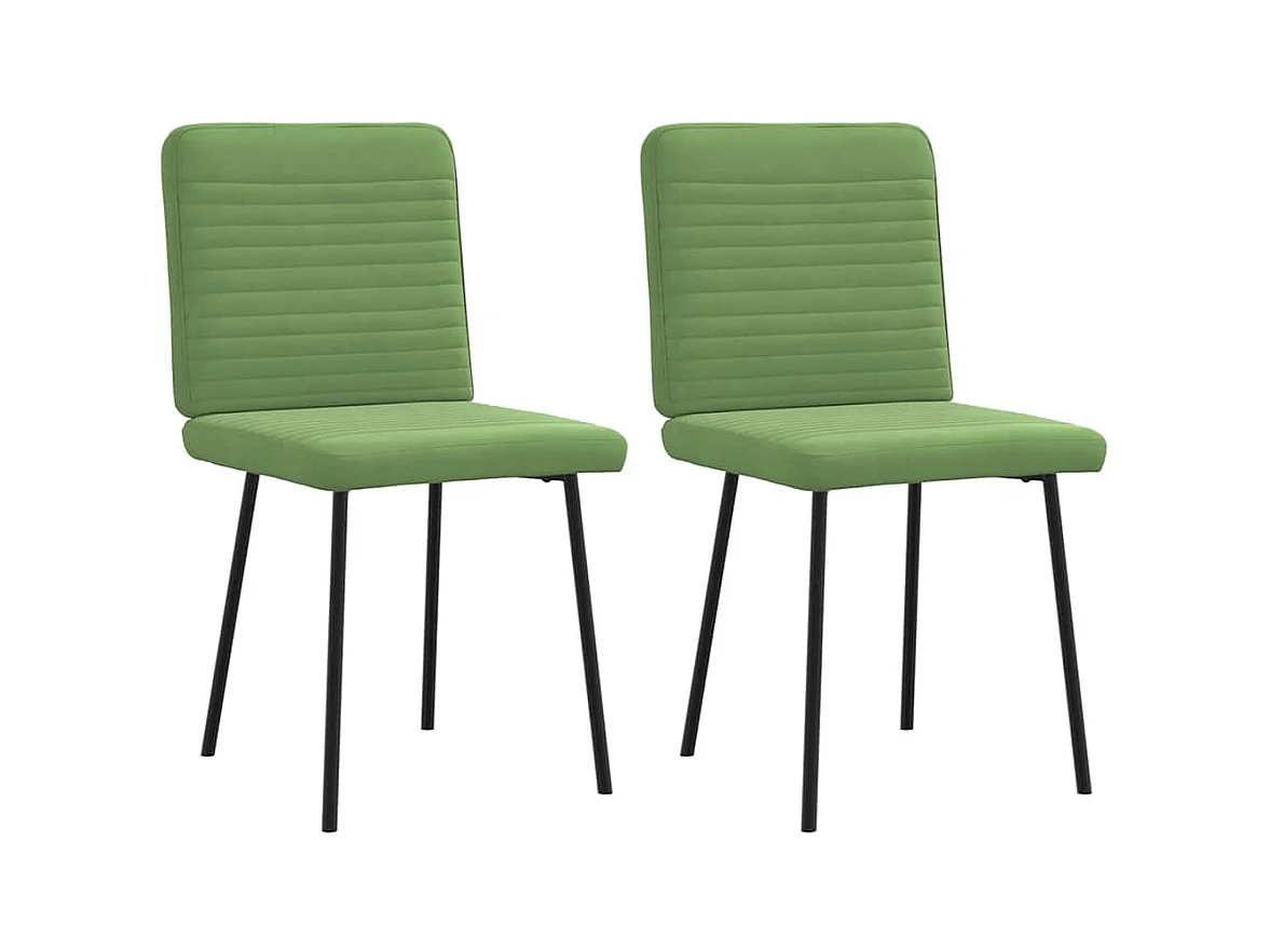 Chaises à manger lot de 2 Vert clair Velours