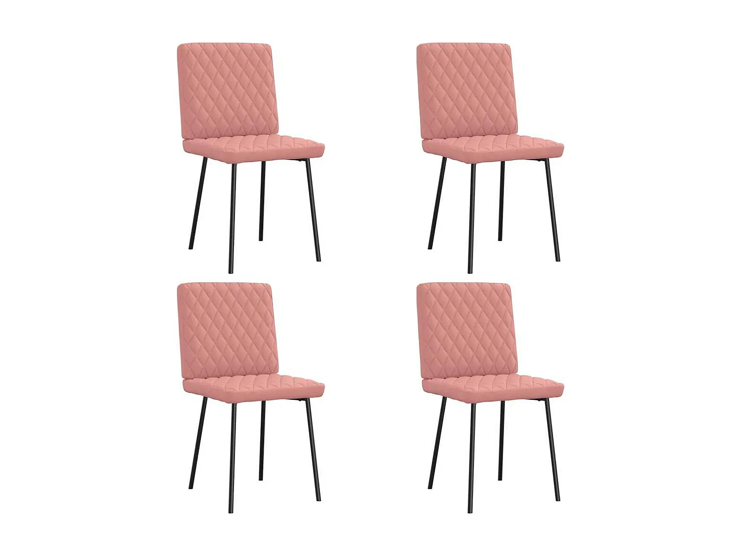 Eetkamerstoelen 4 stukkenimitatieleer roze