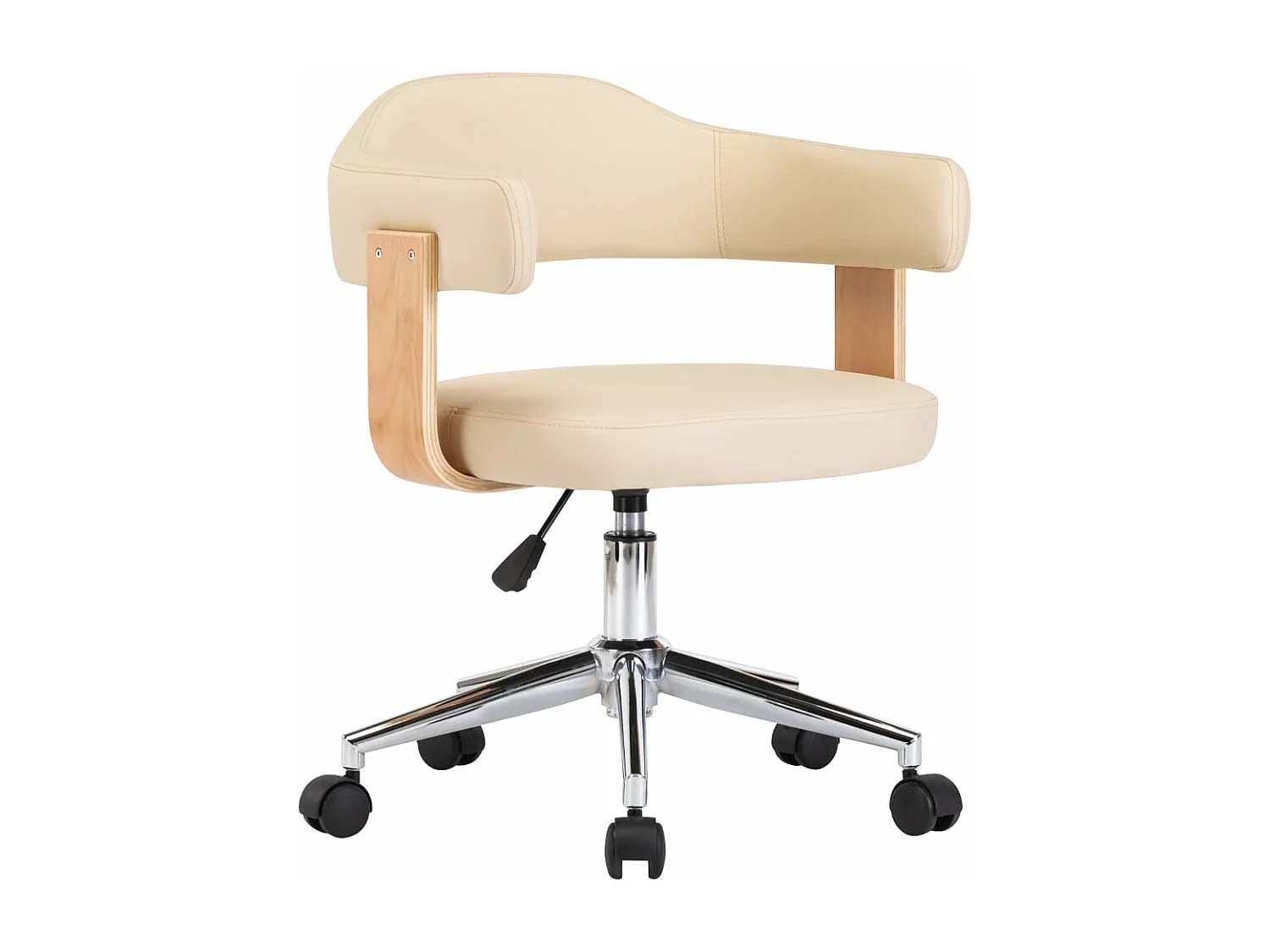 Sillas de comedor giratorias 2 unidades cuero sintético color crema