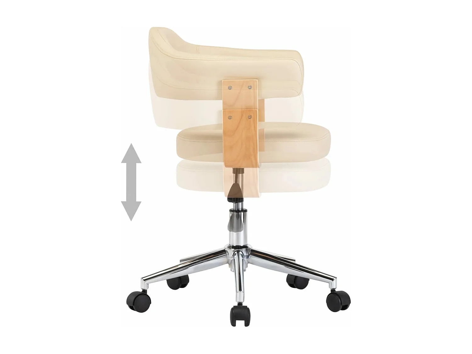 Sillas de comedor giratorias 2 unidades cuero sintético color crema