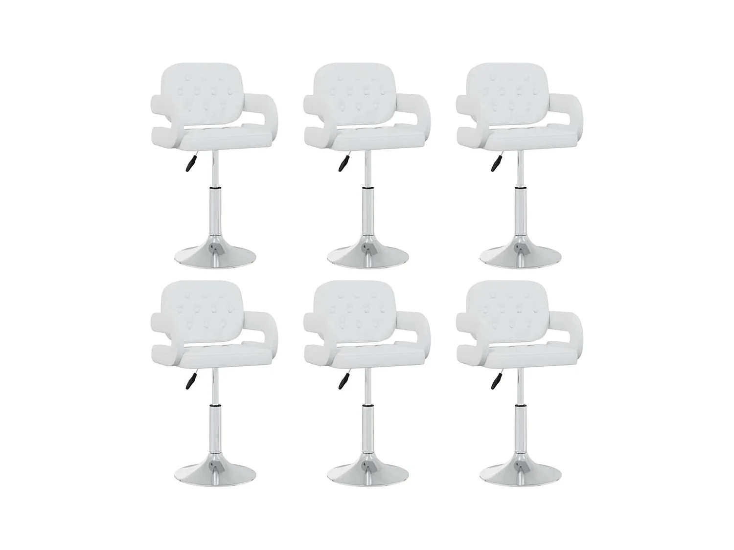 Chaises pivotantes à manger lot de 6 blanc similicuir
