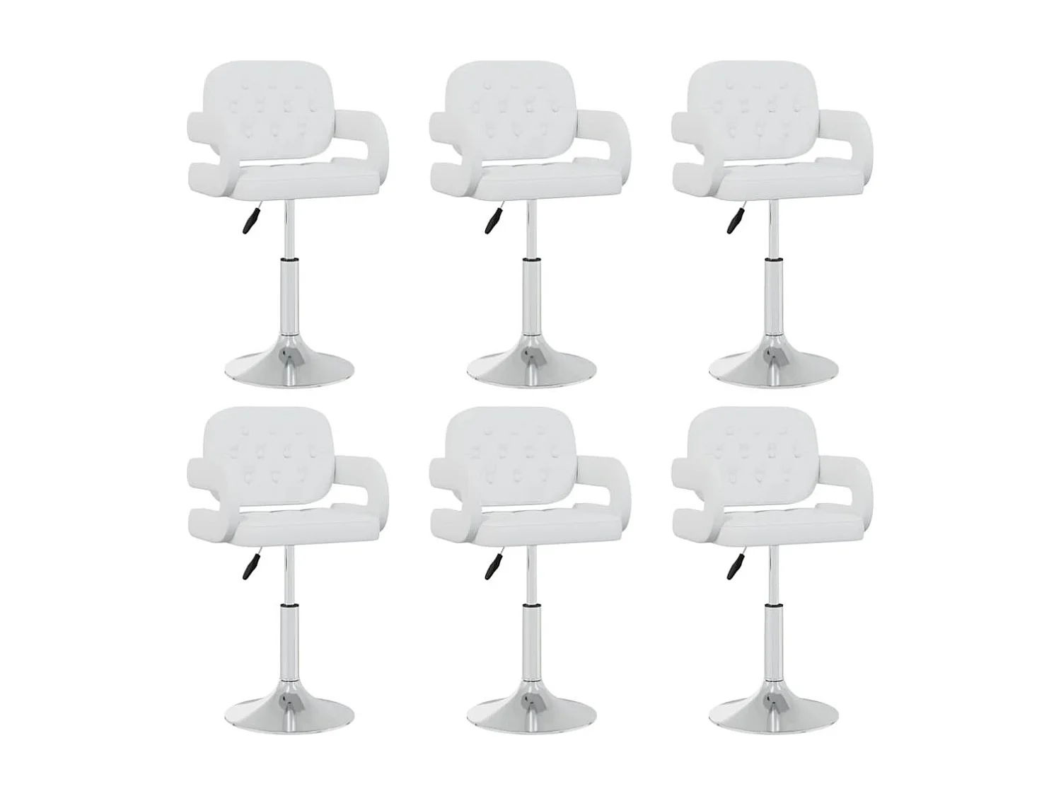 Chaises pivotantes à manger lot de 6 blanc similicuir
