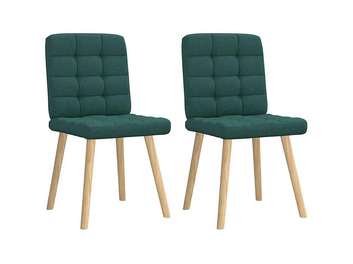 Chaises à manger lot de 2 vert foncé tissu