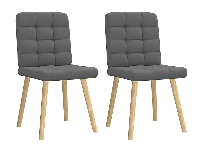 Eetkamerstoelen 2 st stof donkergrijs