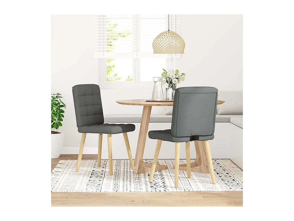 Eetkamerstoelen 2 st stof donkergrijs