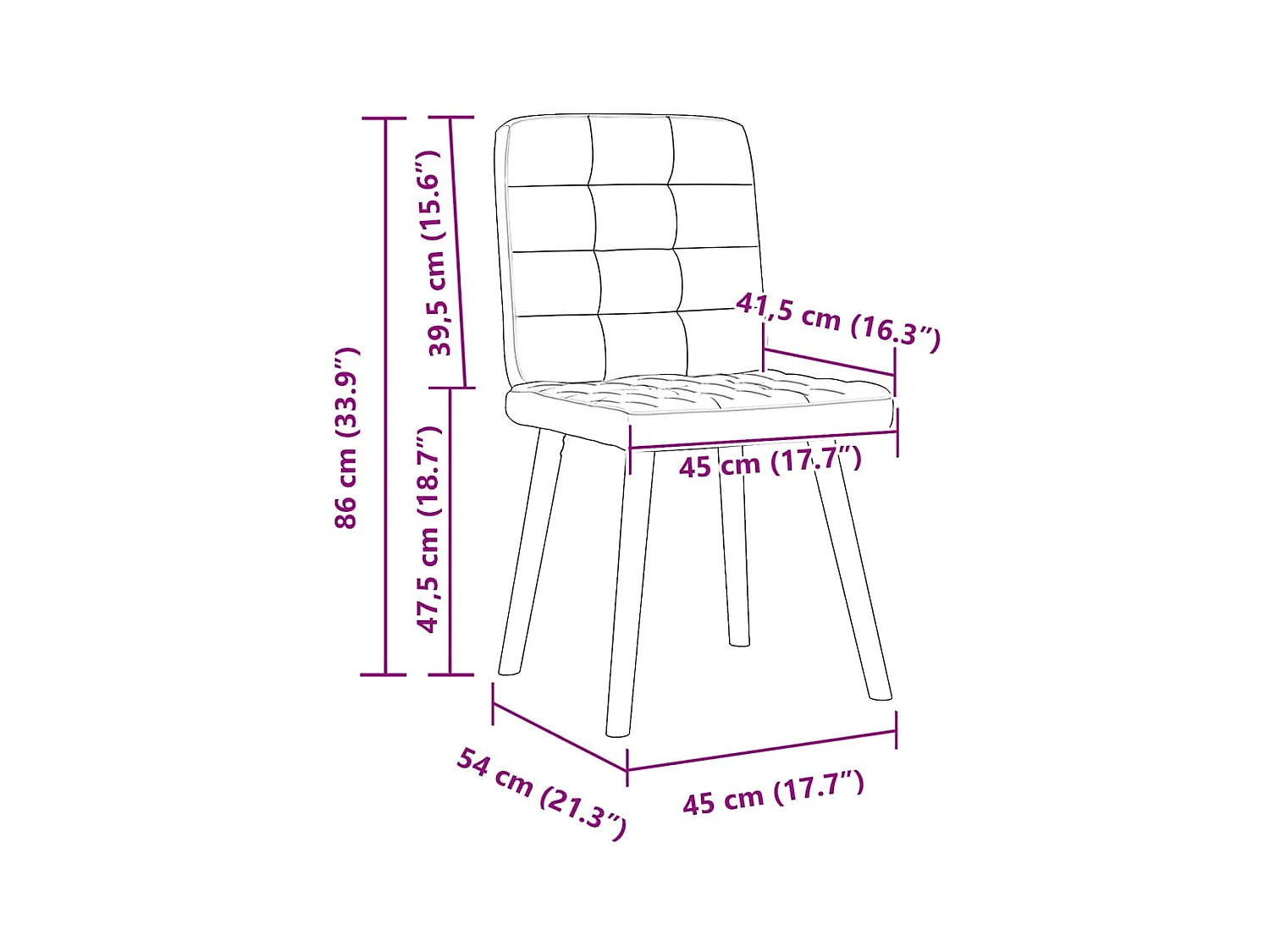 Eetkamerstoelen 2 st stof donkergrijs