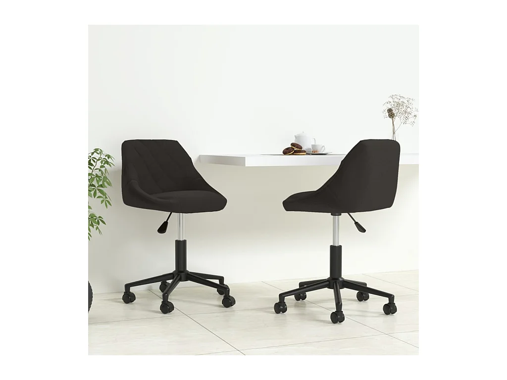 Chaises pivotantes à manger lot de 2 noir velours