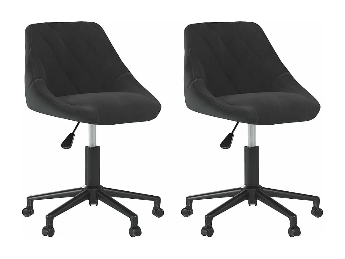 Chaises pivotantes à manger lot de 2 noir velours