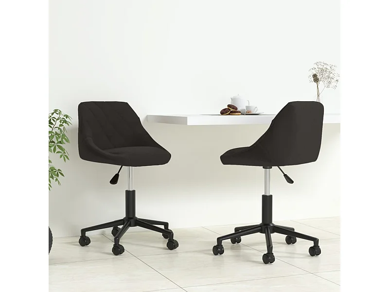 Chaises pivotantes à manger lot de 2 noir velours