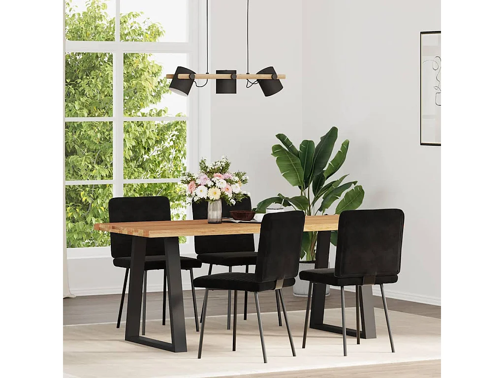 Sillas de comedor 4 unidades terciopelo negro