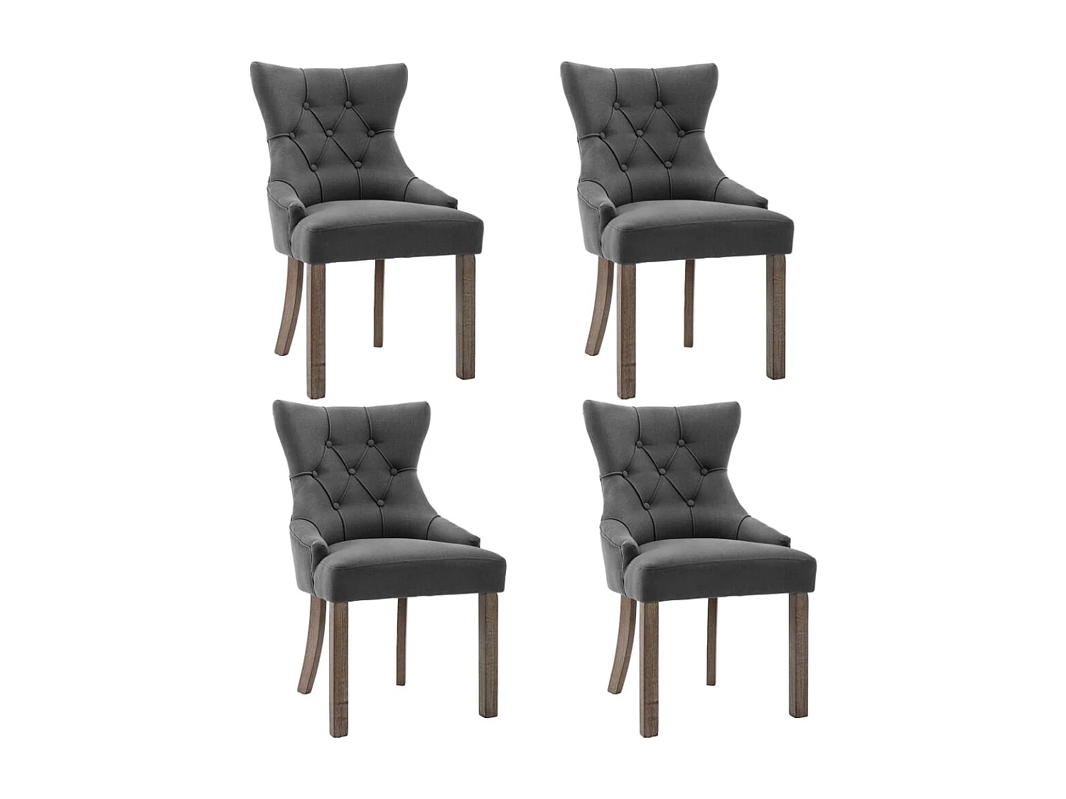 Chaises à manger lot de 4 gris tissu
