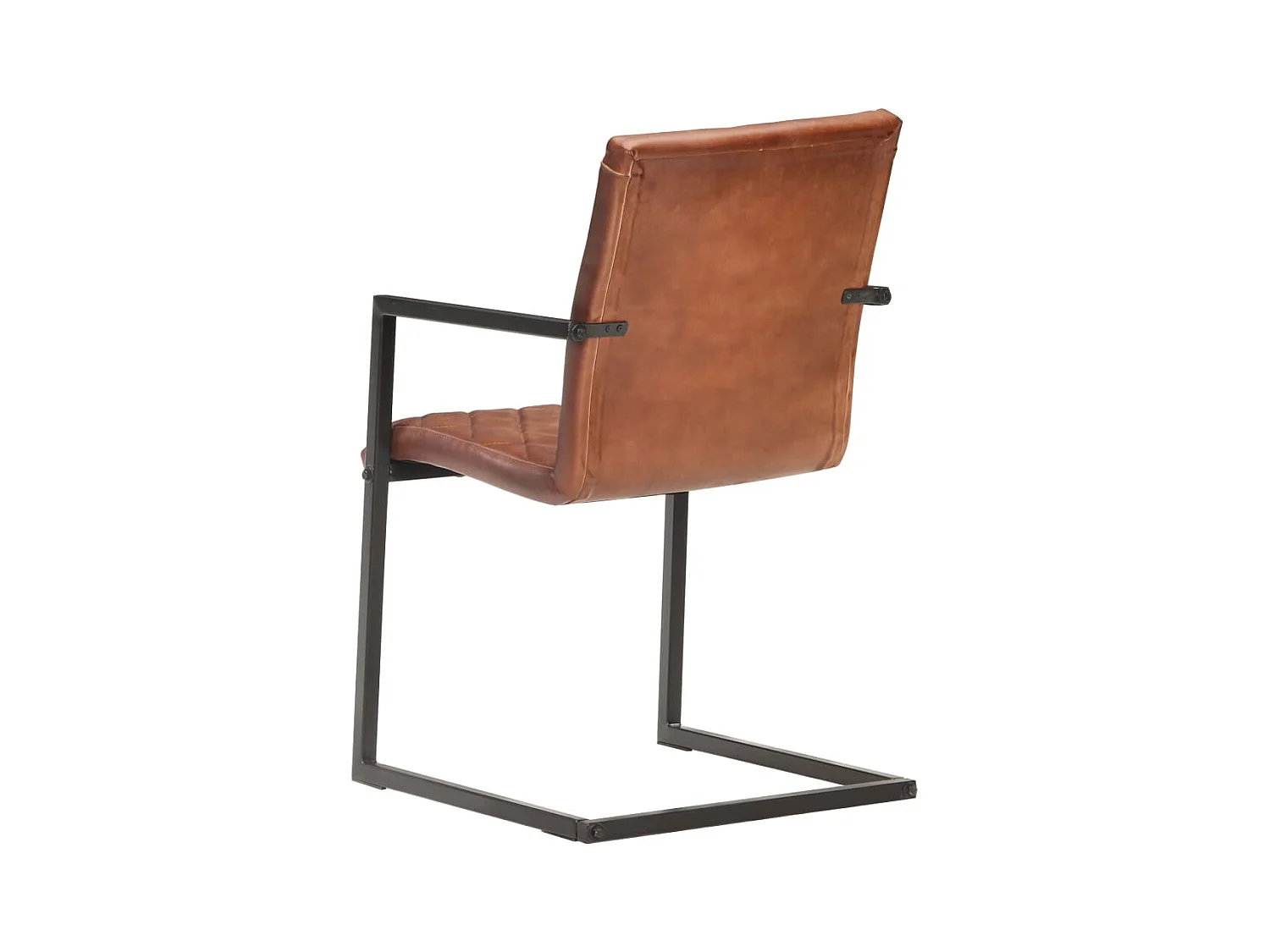 Chaises à manger cantilever lot de 6 marron cuir véritable