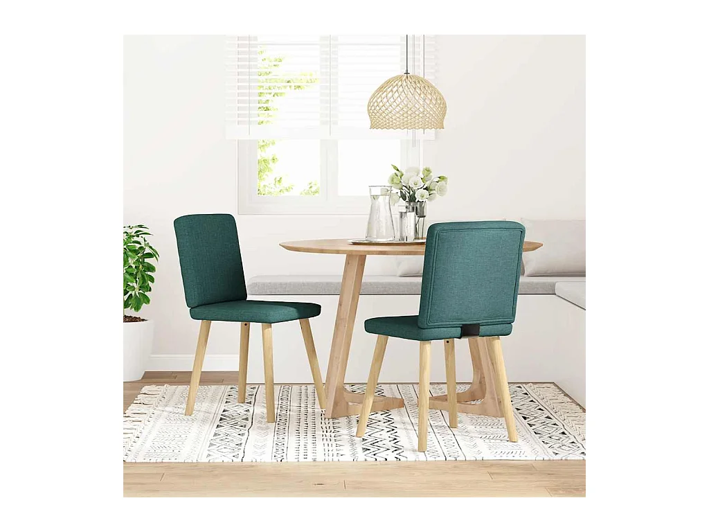 Chaises à manger lot de 2 vert foncé tissu