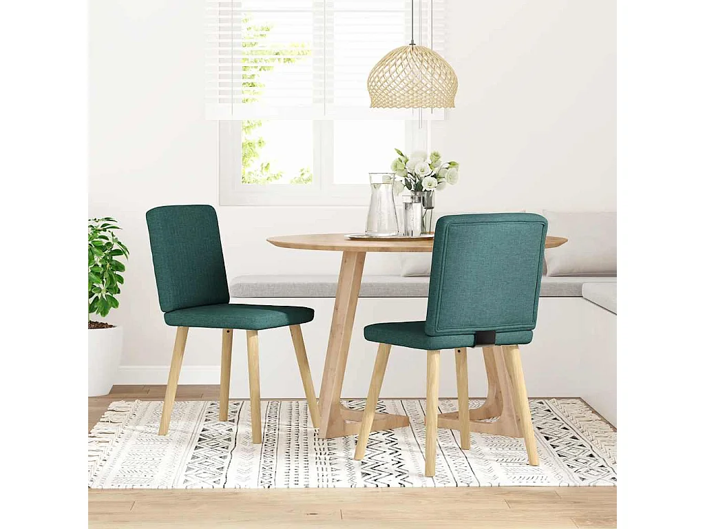 Chaises à manger lot de 2 vert foncé tissu