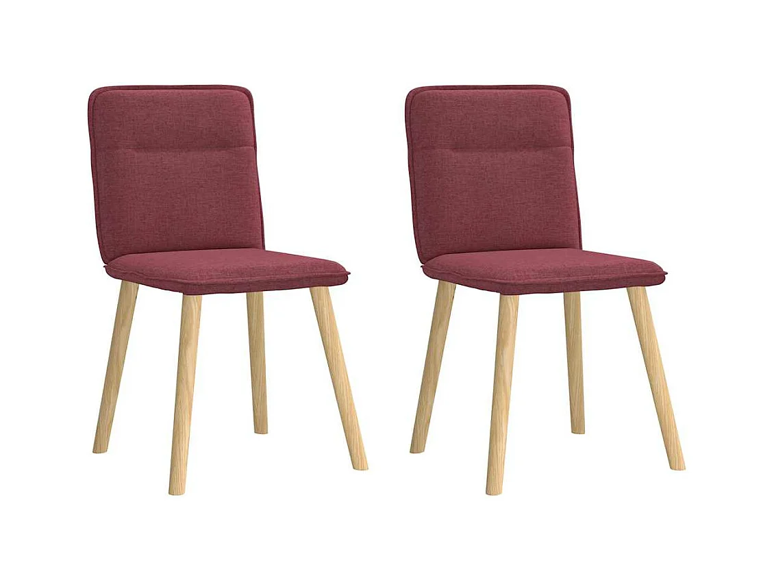 Chaises à manger lot de 2 rouge bordeaux tissu