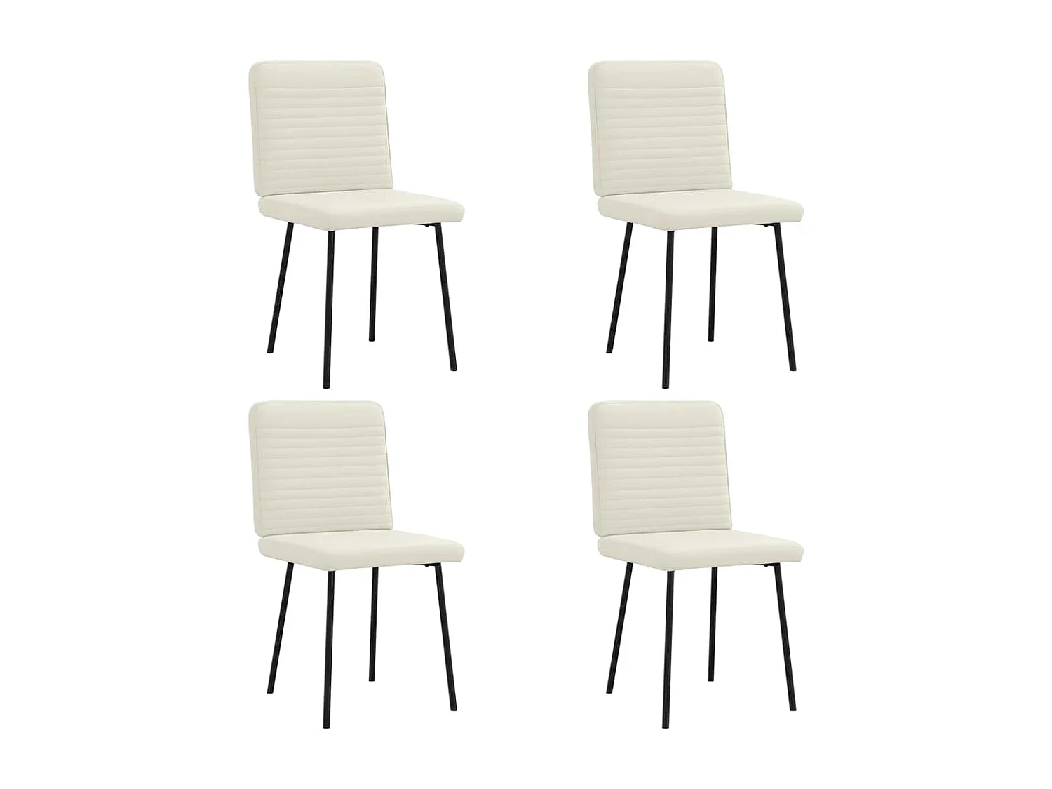 Chaises à manger lot de 4 Crème Velours