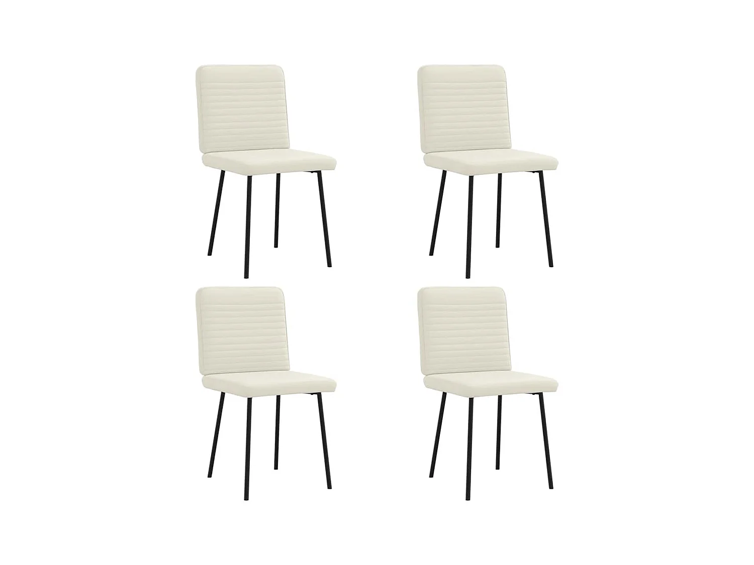 Chaises à manger lot de 4 Crème Velours