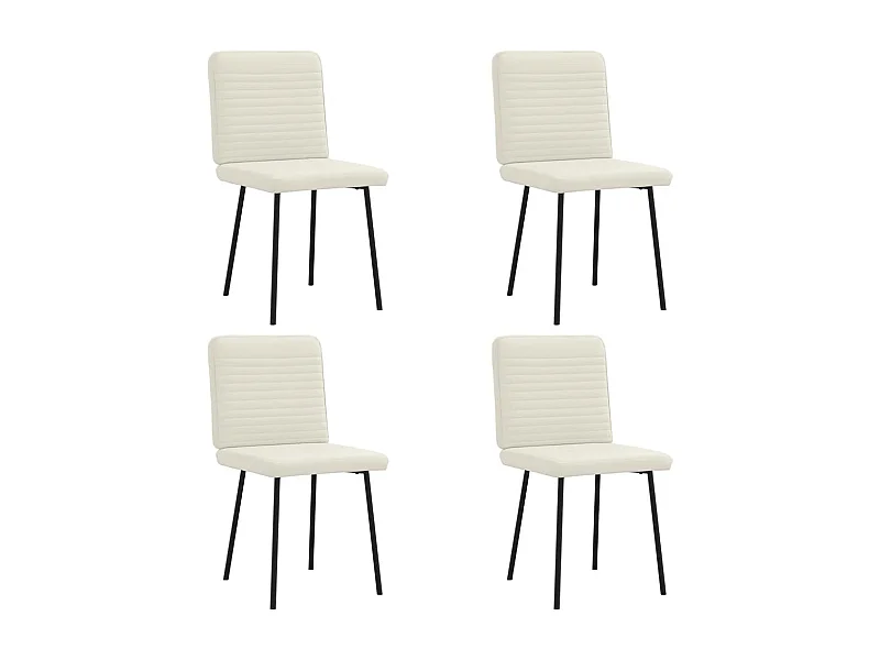 Eetkamerstoelen 4 stukkenfluweel crèmekleurig