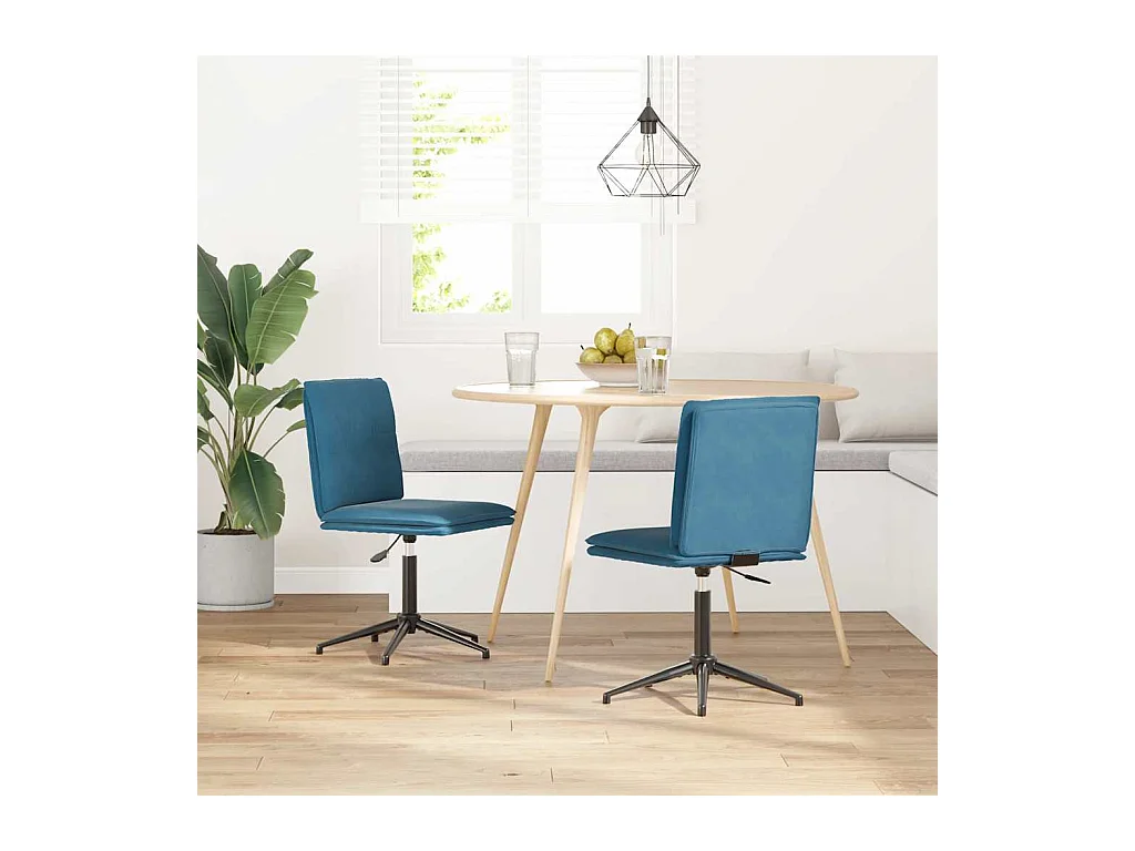 Chaises à manger lot de 2 Bleu Velours