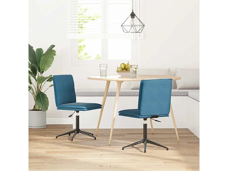 Sillas de comedor 2 unidades terciopelo azul